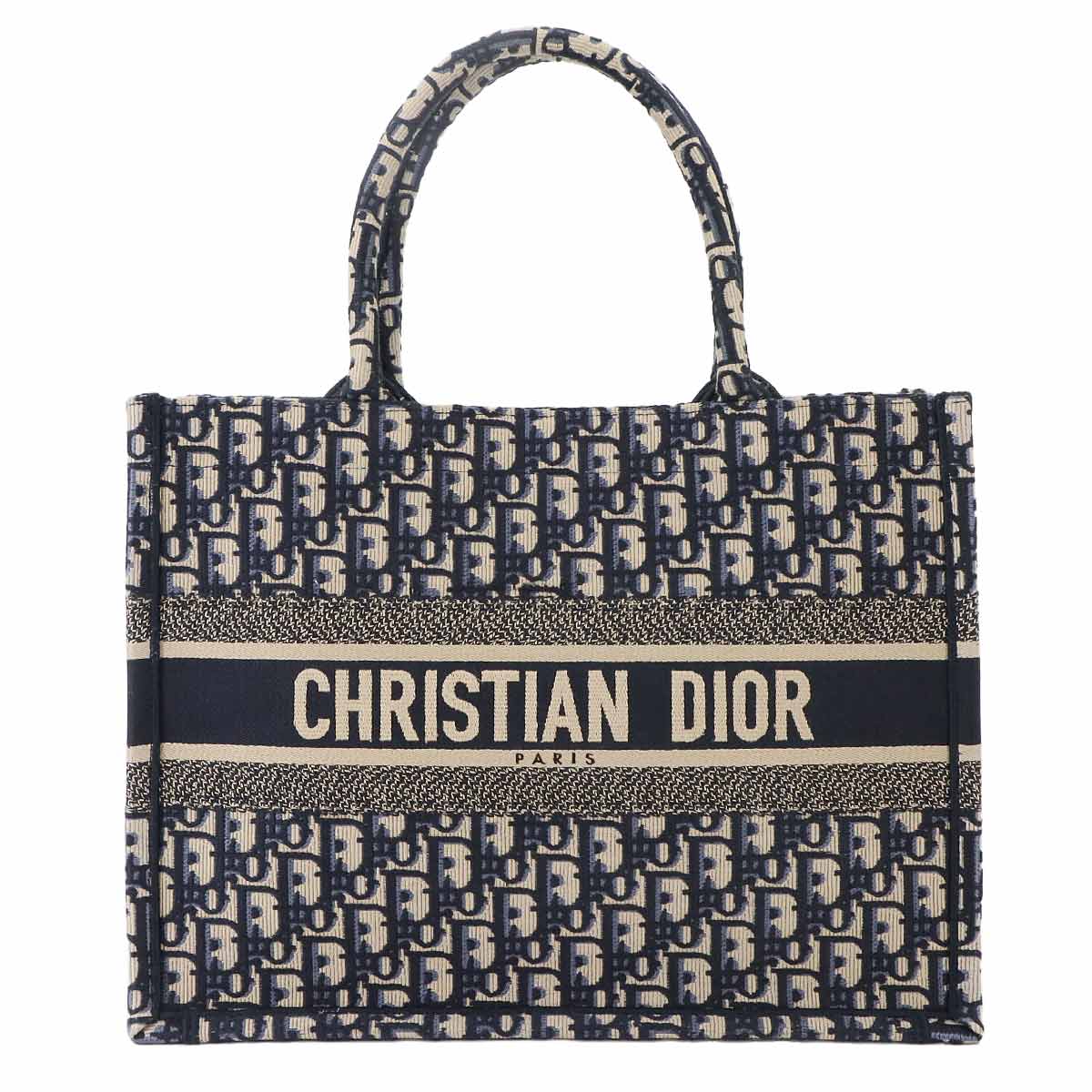 Oblique Book Tote Medium Bag Canvas Navy M1296ZRIW