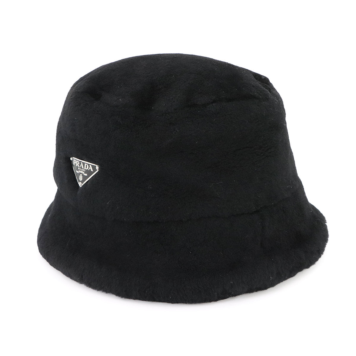 Bucket Hat Sheepskin fur Black S Triangle Logos