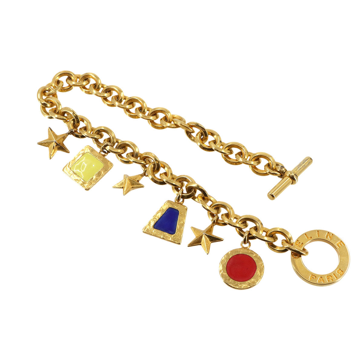 Star Charm Chain Bracelet Gold Multicolor Accessory