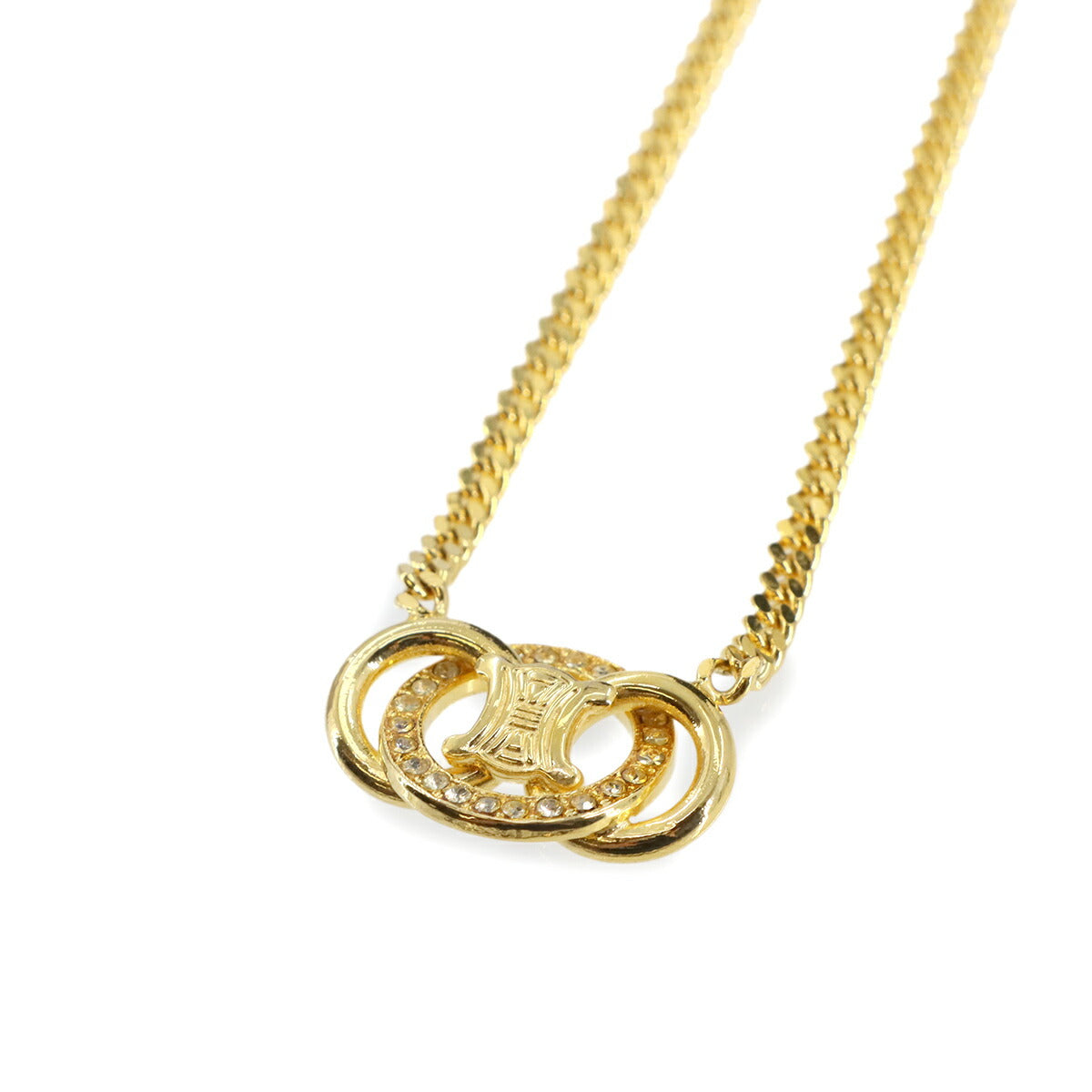 Macadam RhineStone Chain Necklace Gold Accessory