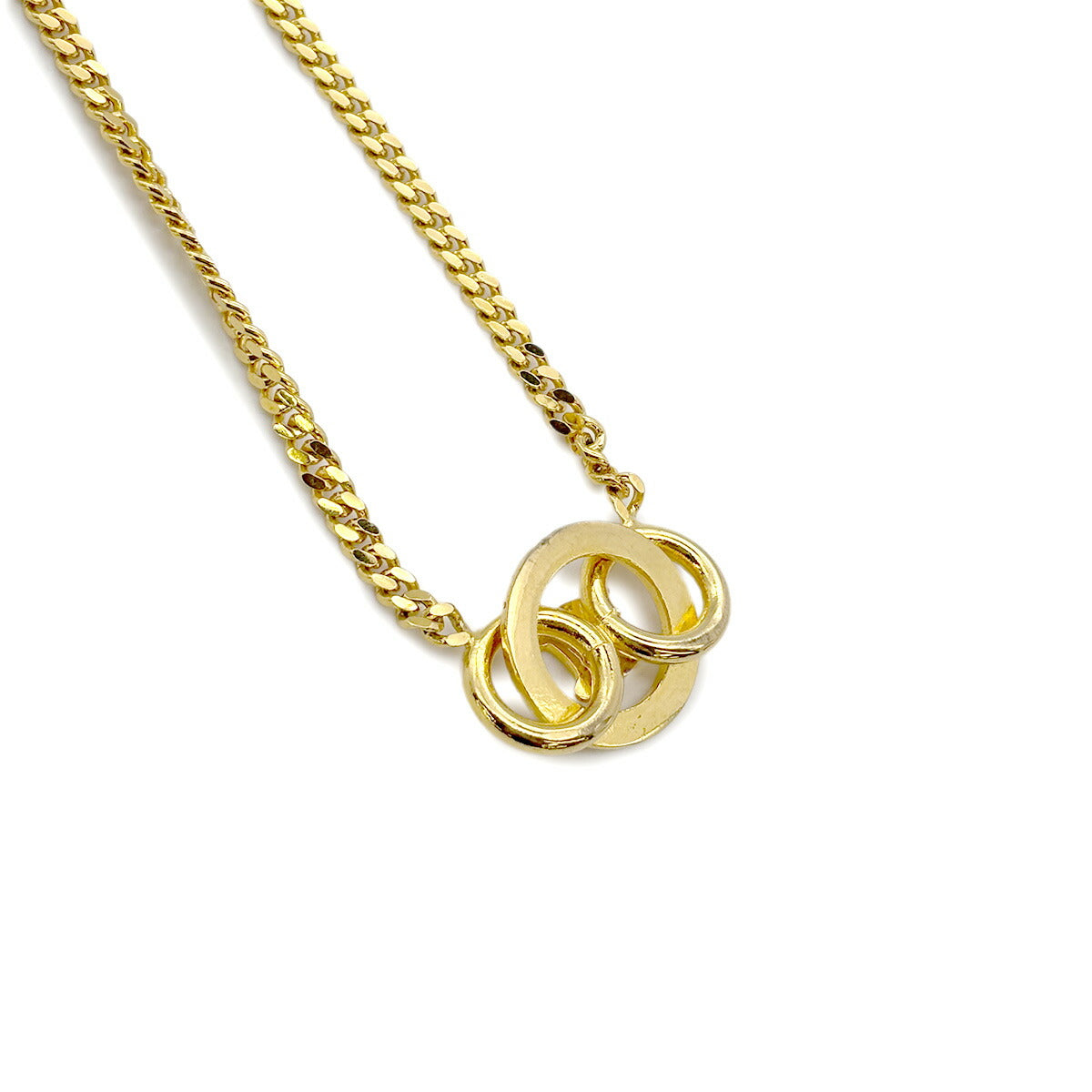 Macadam RhineStone Chain Necklace Gold Accessory