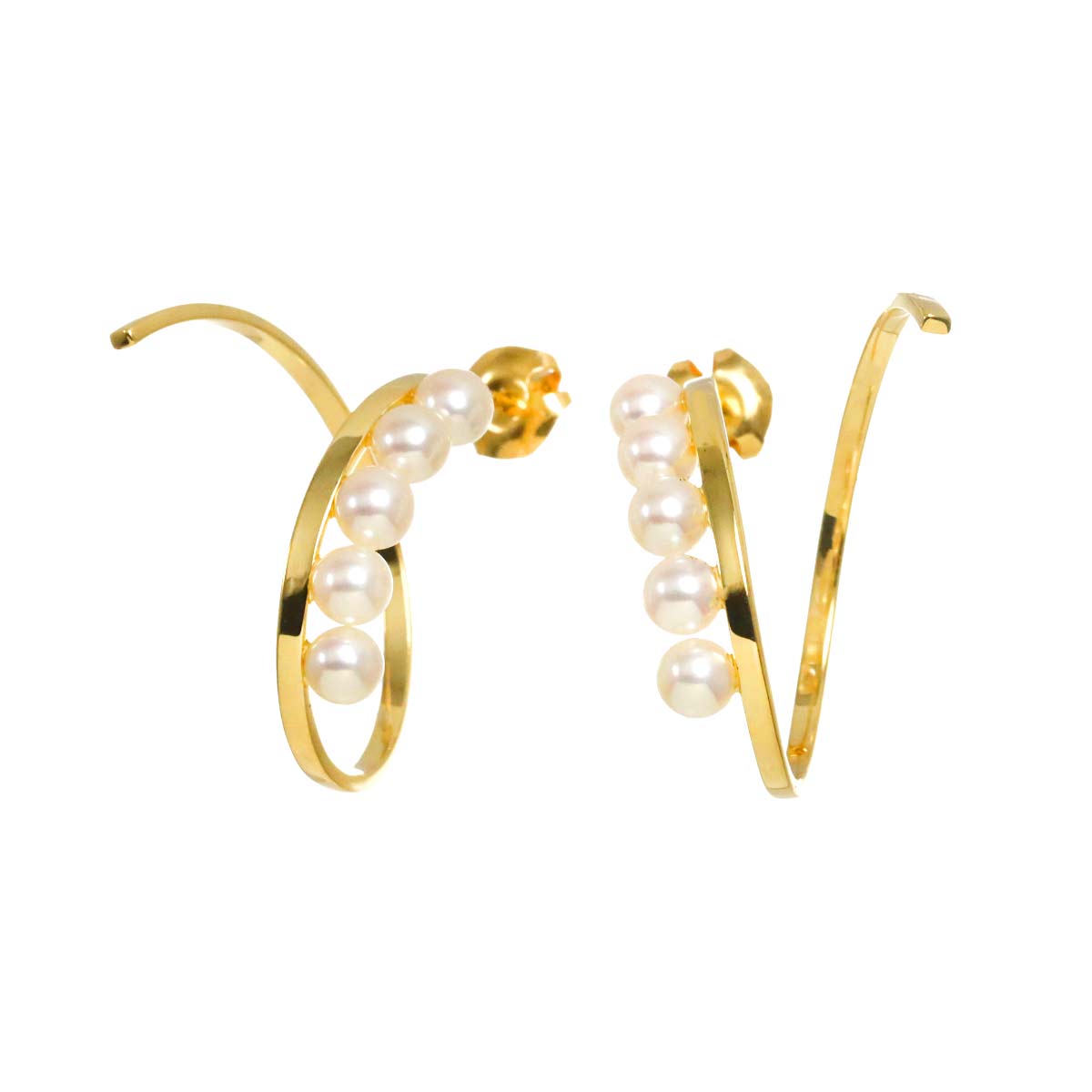 Balance Akoya Pearl 4.2mm Earrings Pierced 18K YG 750