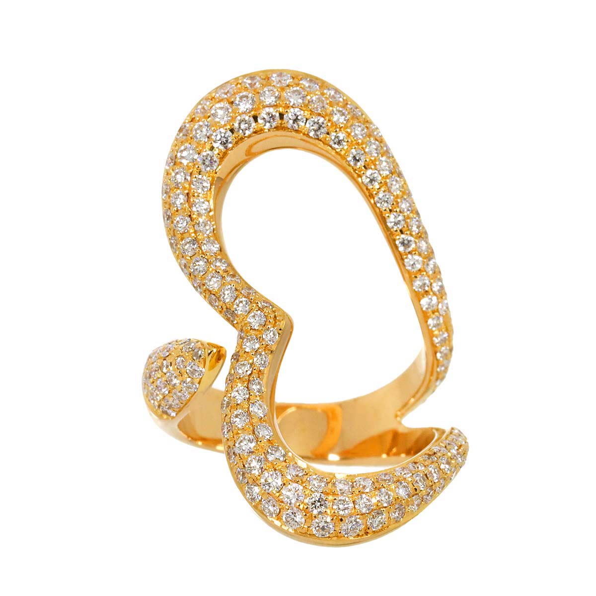 PIAGET LimeLight Heart Pave Diamond Ring 18K PG 750 Size51 5.5-5.75(US)