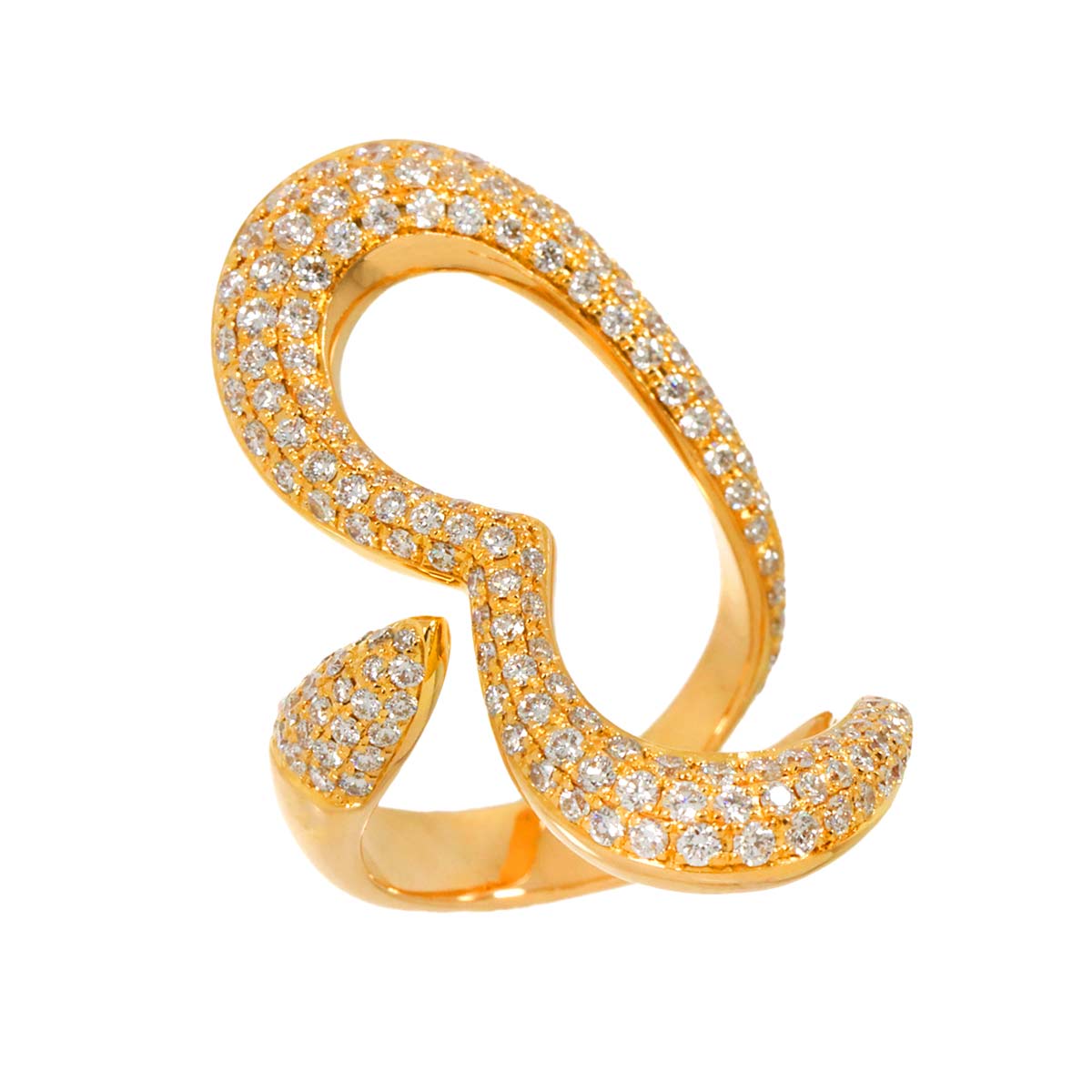 PIAGET LimeLight Heart Pave Diamond Ring 18K PG 750 Size51 5.5-5.75(US)