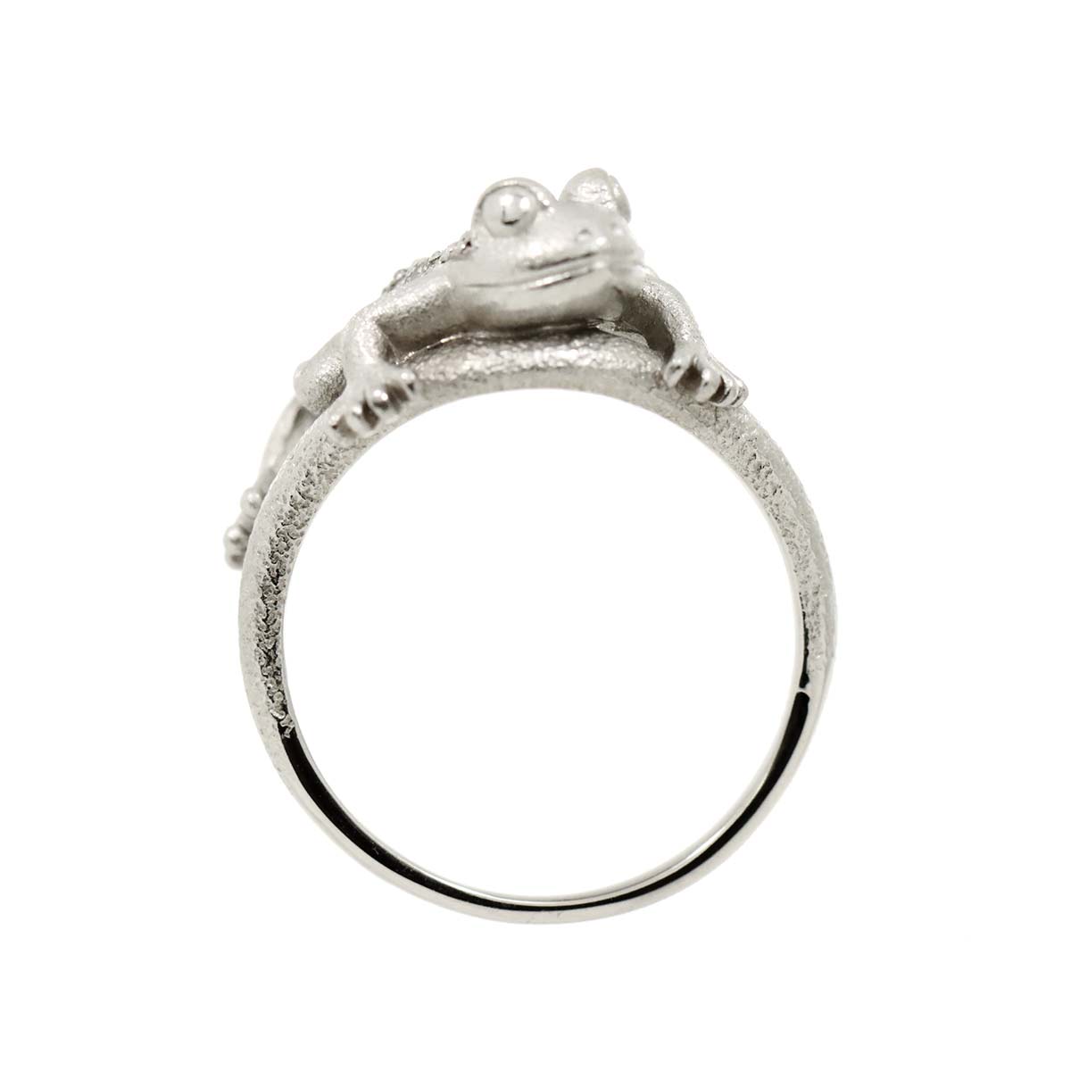 Diamond 0.14ct Ring 18K K18 WG White Gold size5.75-6(US)