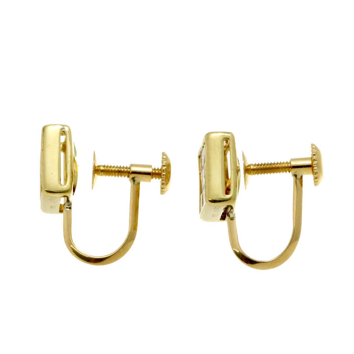 Diamond 0.40ct/0.40ct Earrings 18K K18 YG 750