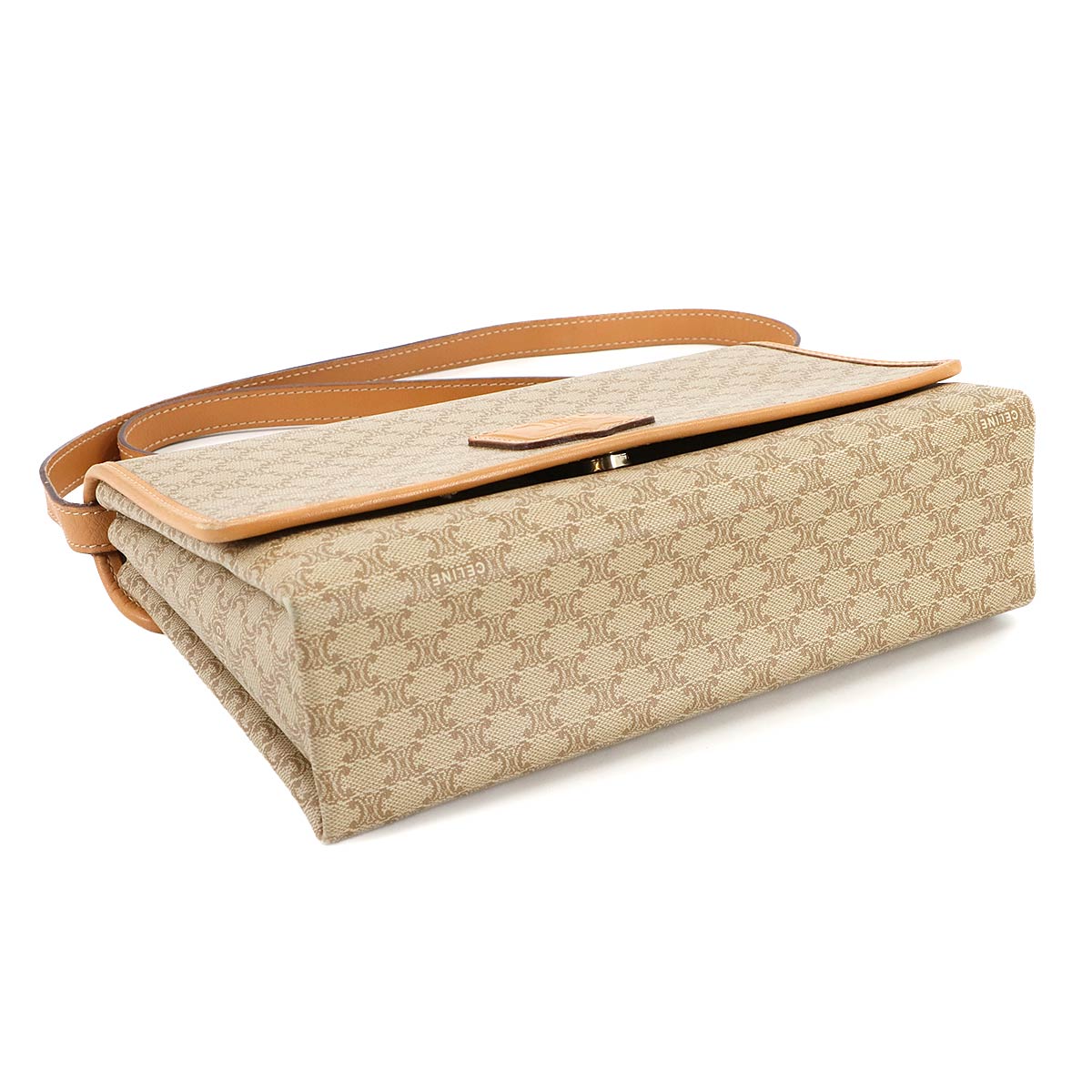 Macadam Shoulder Bag Leather PVC Beige Vintage Purse