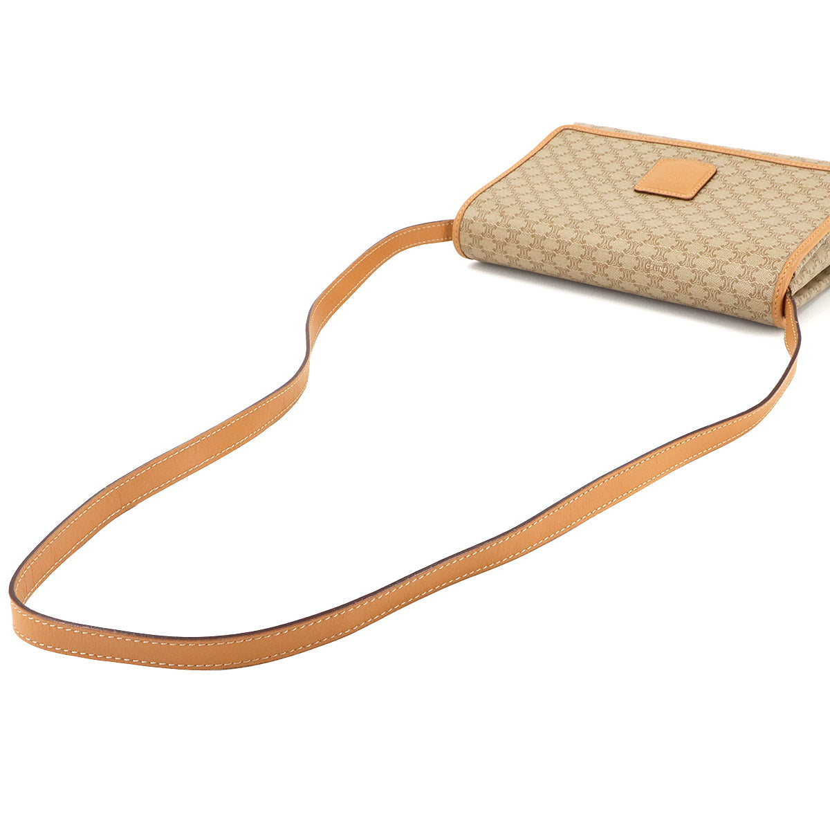 Macadam Shoulder Bag Leather PVC Beige Vintage Purse