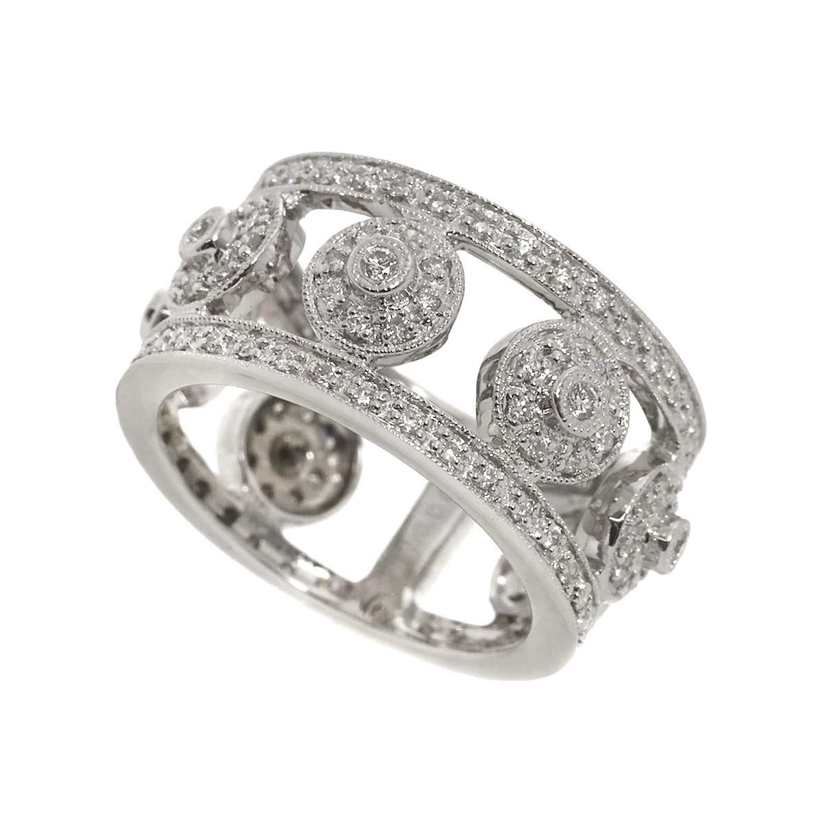 Diamond 0.70ct Ring 18K K18 WG White Gold size6-6.25(US)