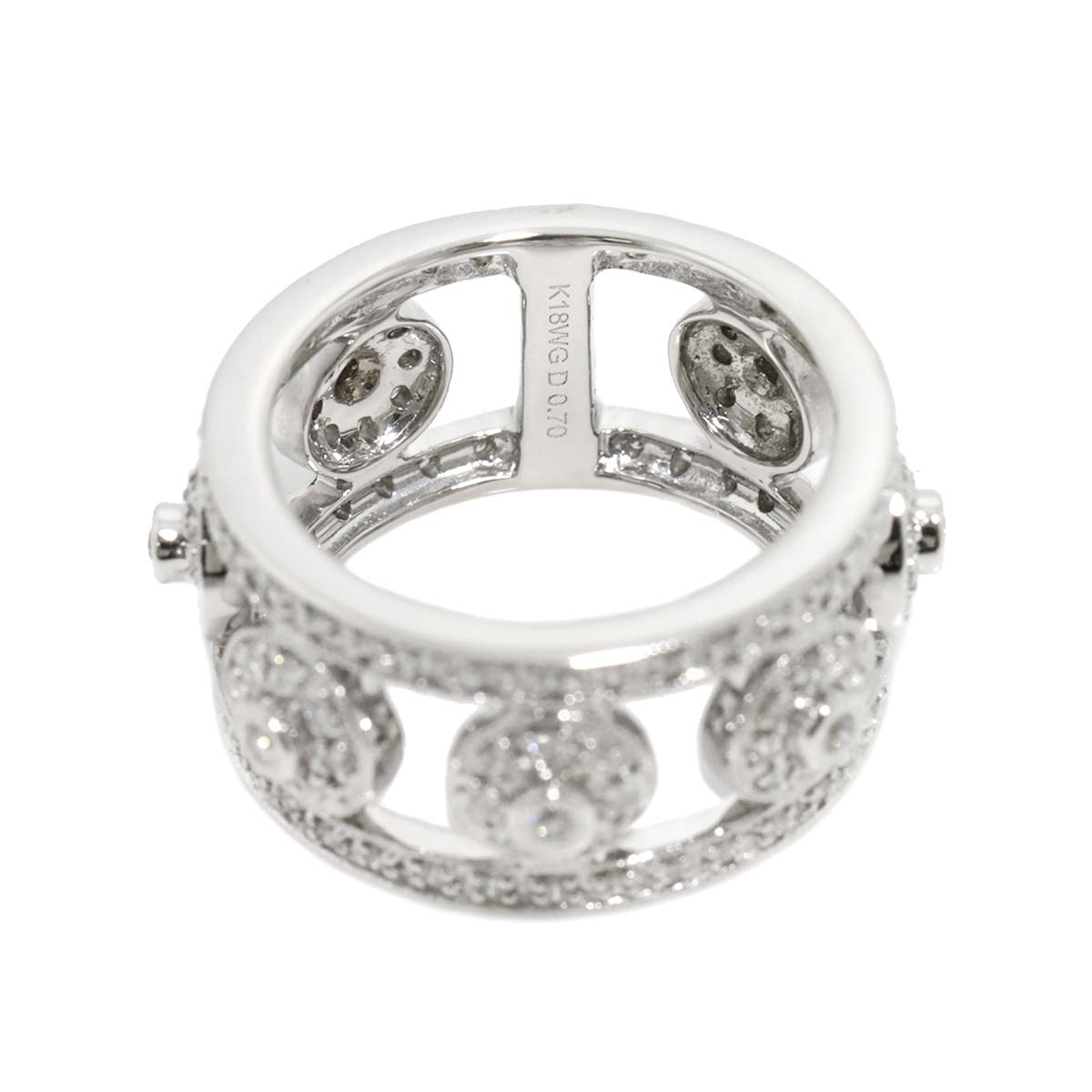 Diamond 0.70ct Ring 18K K18 WG White Gold size6-6.25(US)