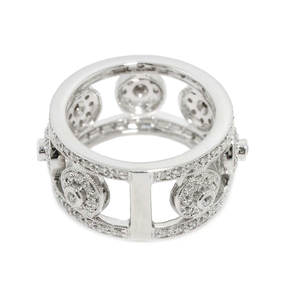 Diamond 0.70ct Ring 18K K18 WG White Gold size6-6.25(US)