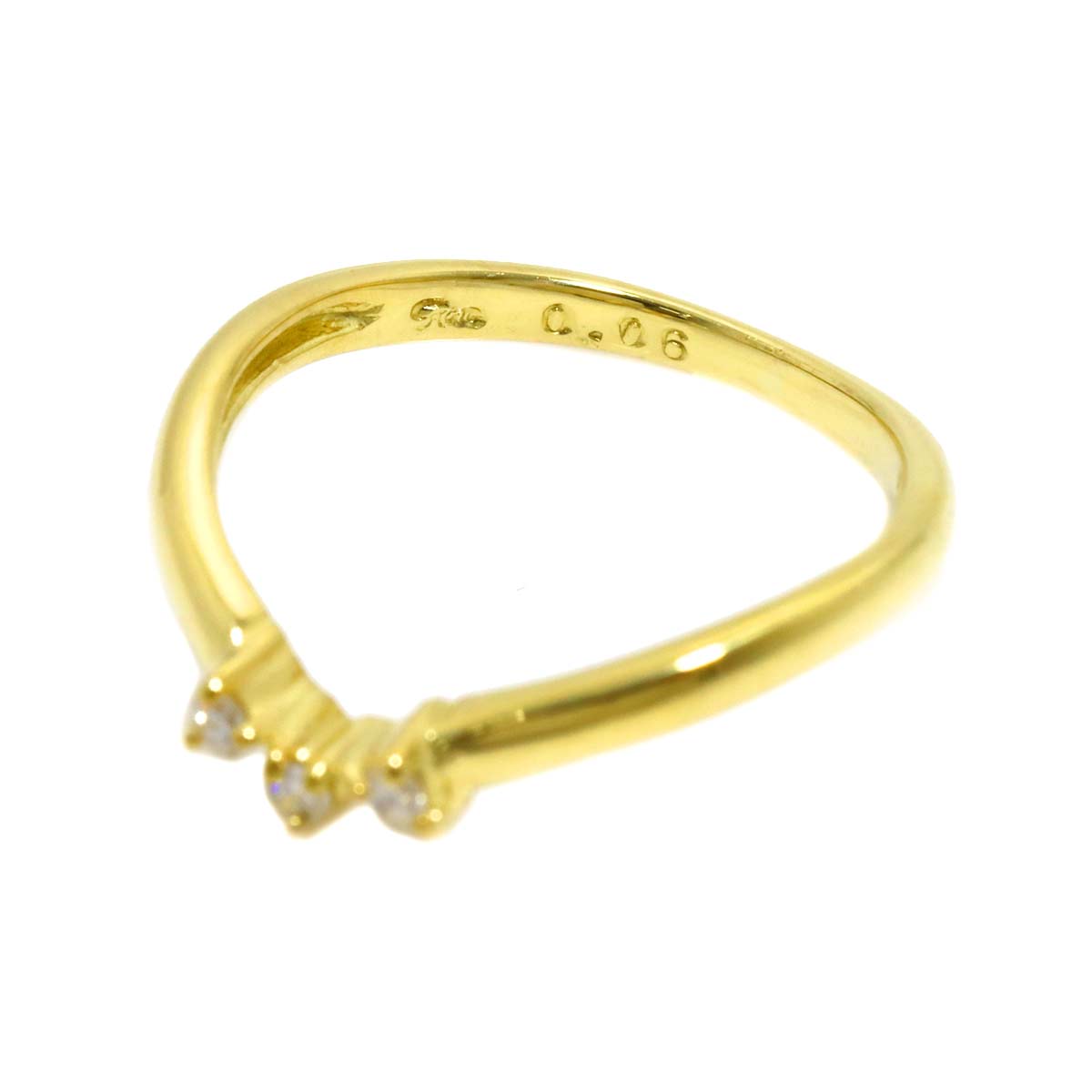 Star Jewelry Diamond 0.06ct Ring 18K YG 750 Size4(US)