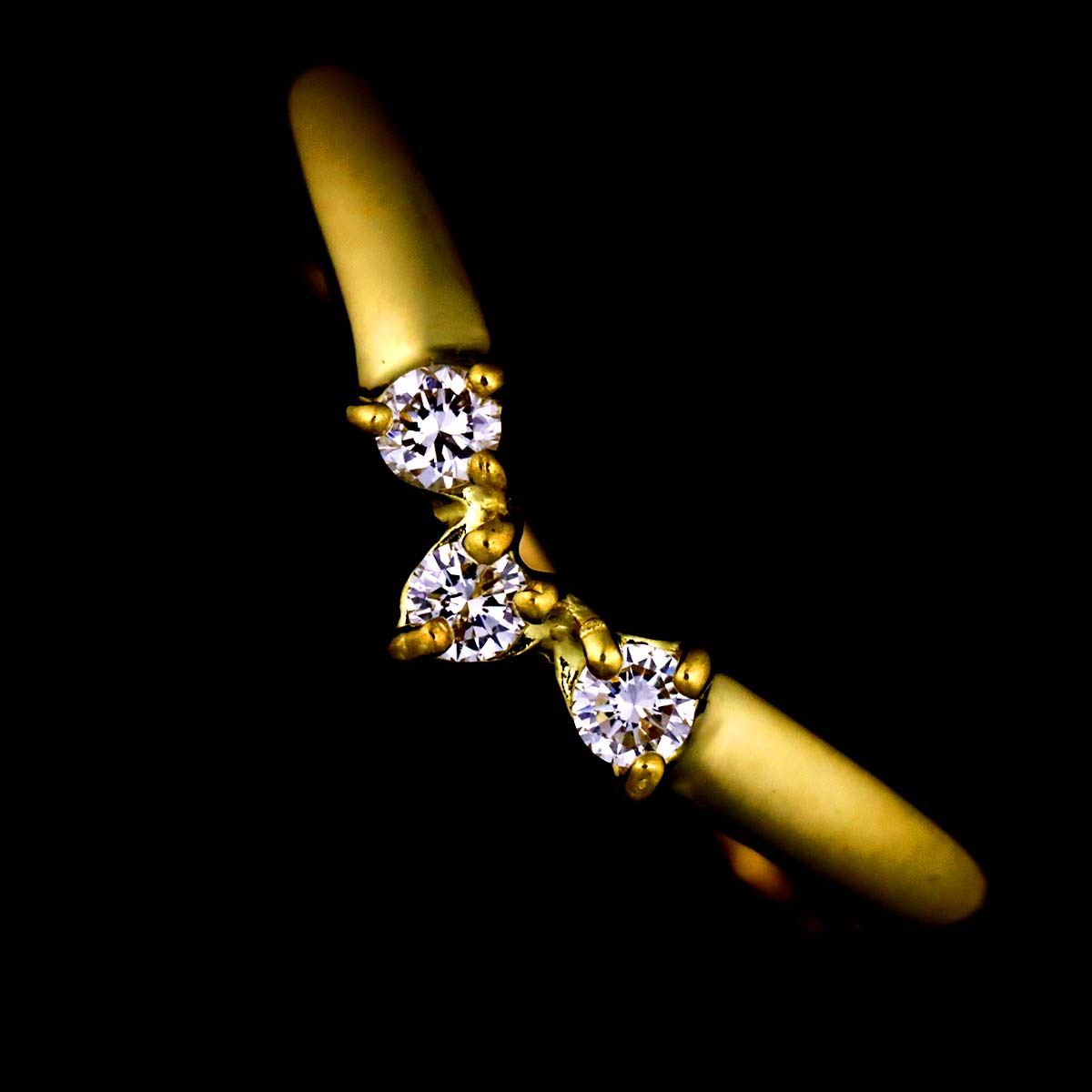 Star Jewelry Diamond 0.06ct Ring 18K YG 750 Size4(US)