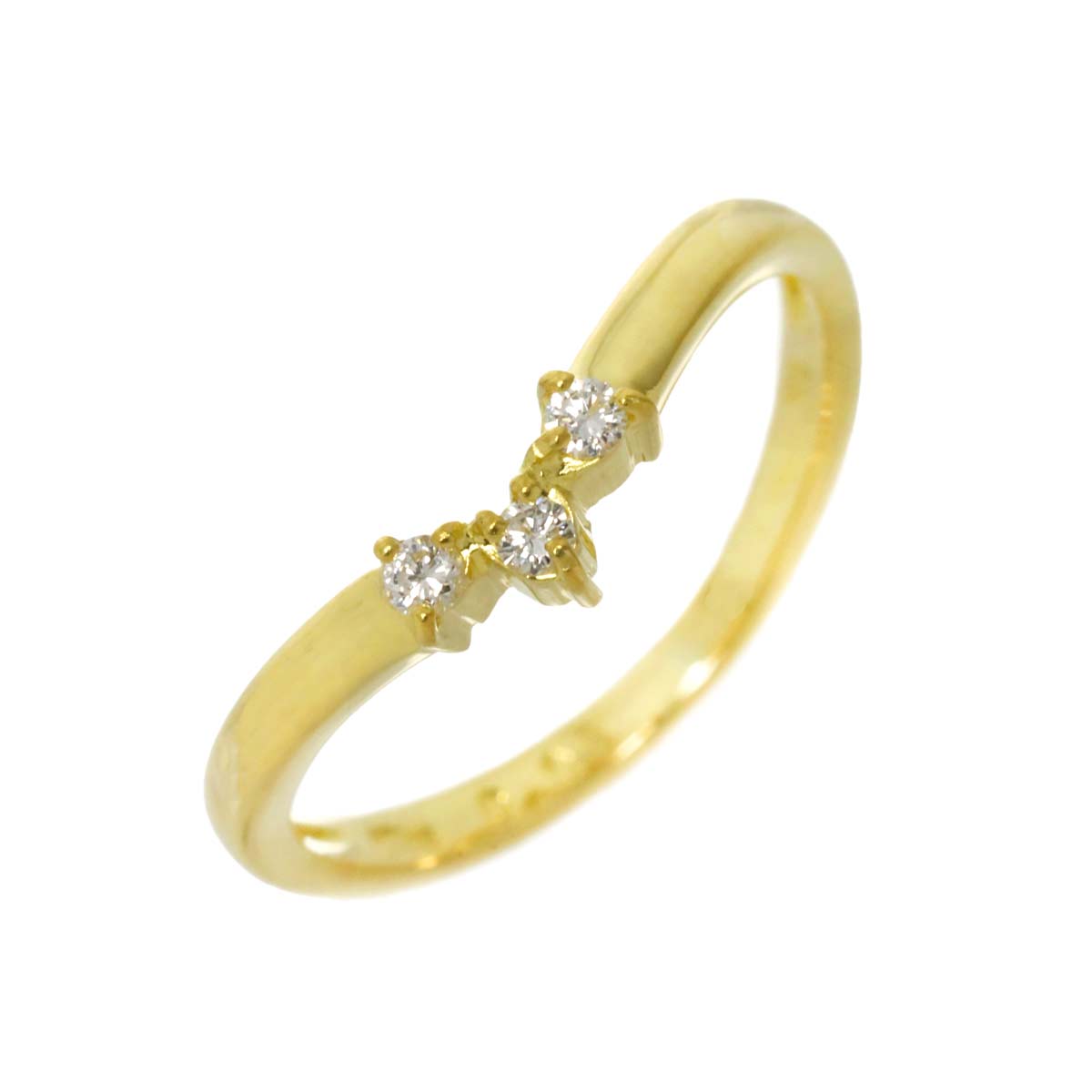 Star Jewelry Diamond 0.06ct Ring 18K YG 750 Size4(US)