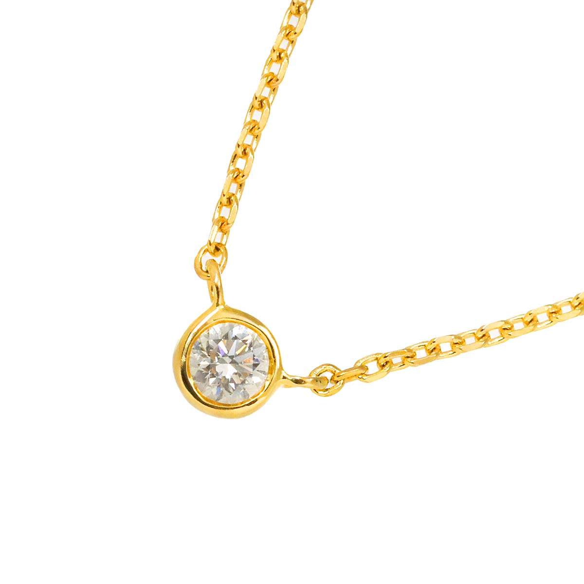 Diamond 0.06ct Necklace K18 YG 750