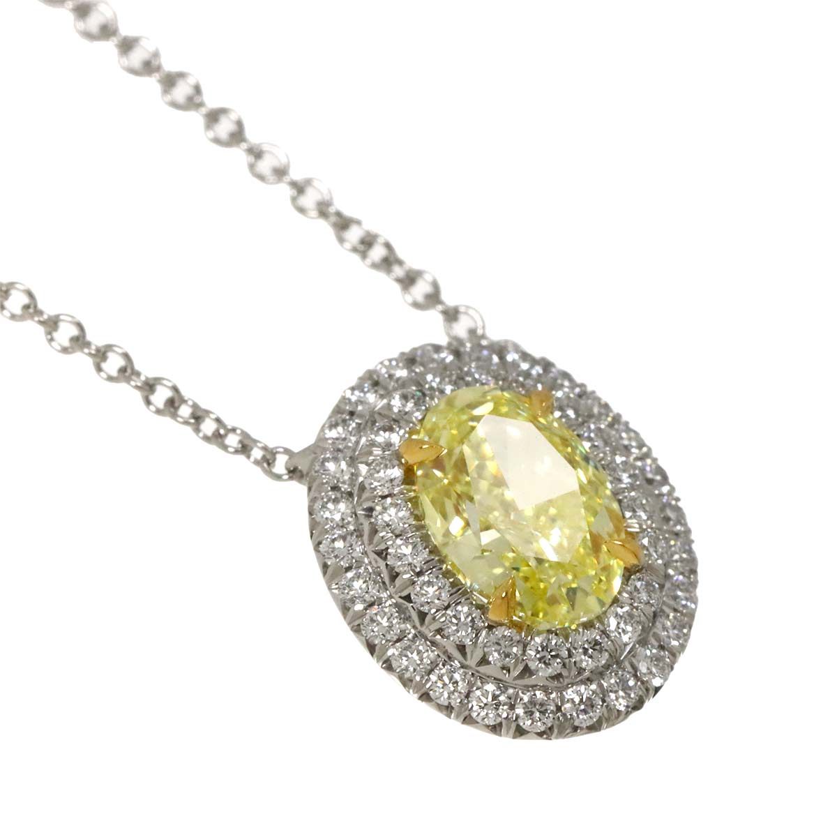 Soleste Diamond 1.05ct FY/IF Necklace Pt 18K YG 750