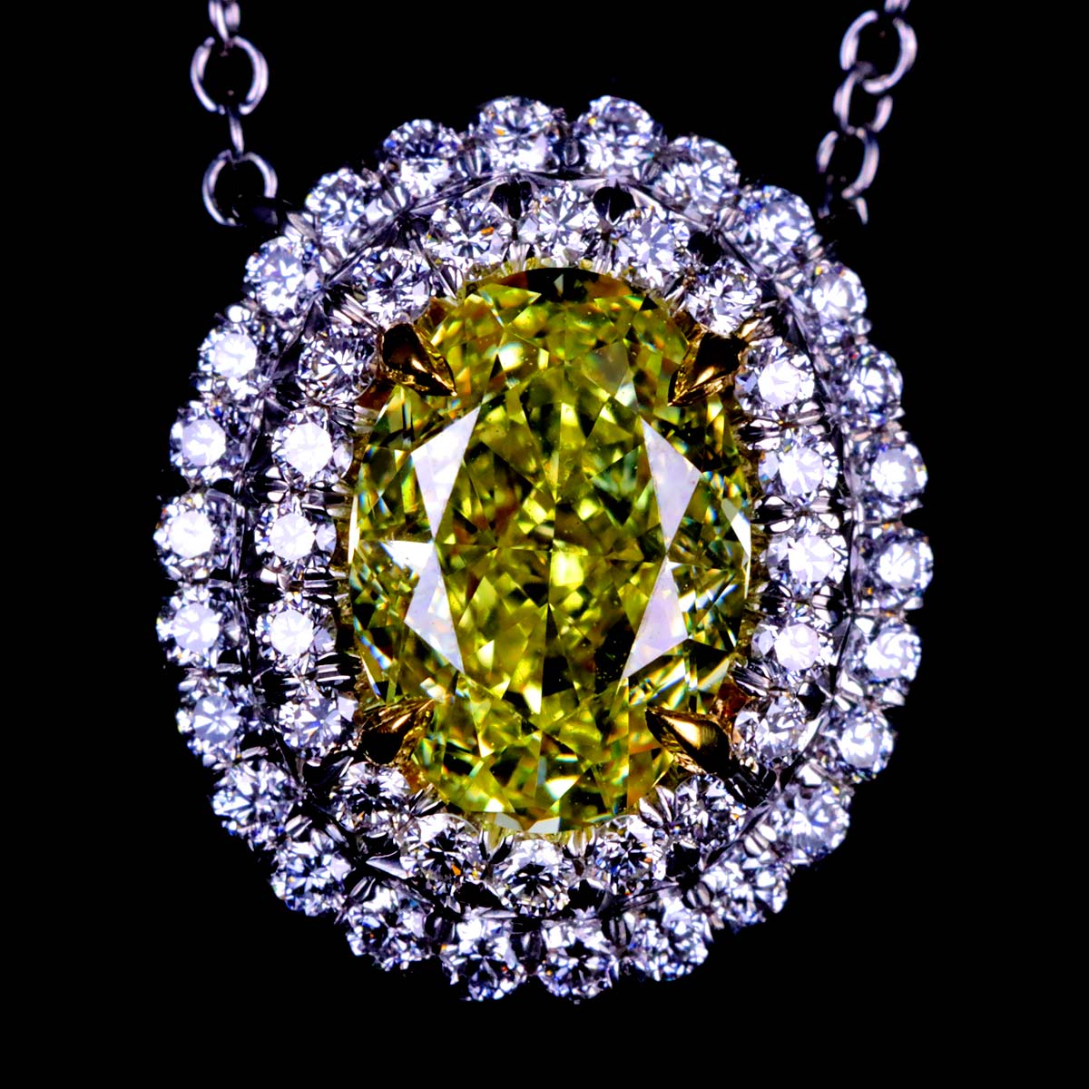 Soleste Diamond 1.05ct FY/IF Necklace Pt 18K YG 750