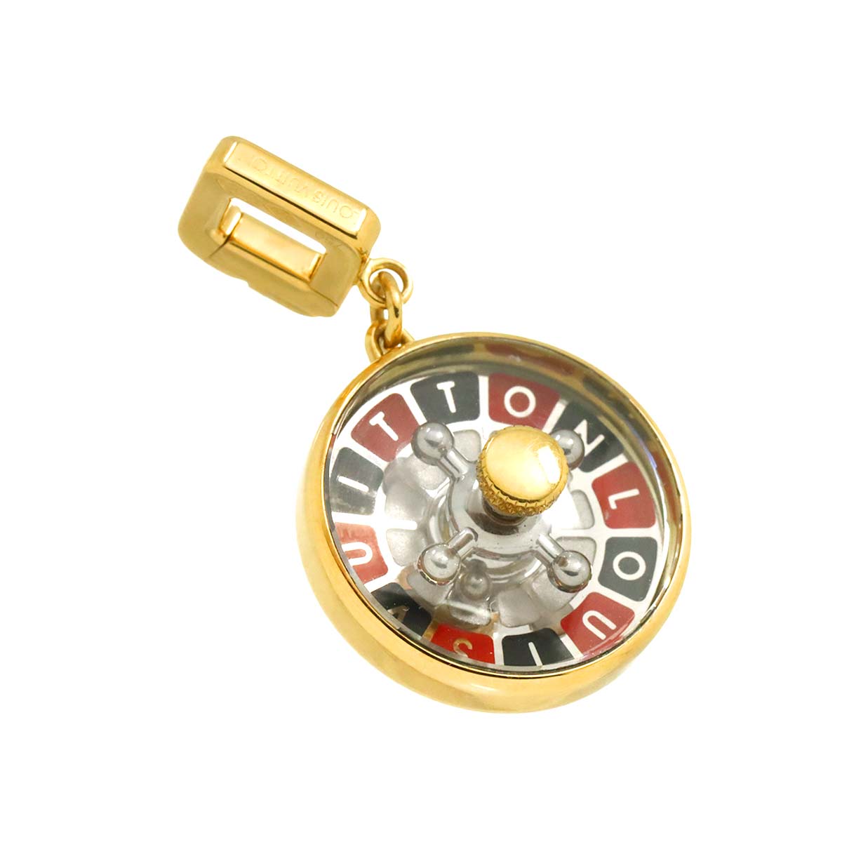 Roulette motif Pendant Top Charm 18K YG 750