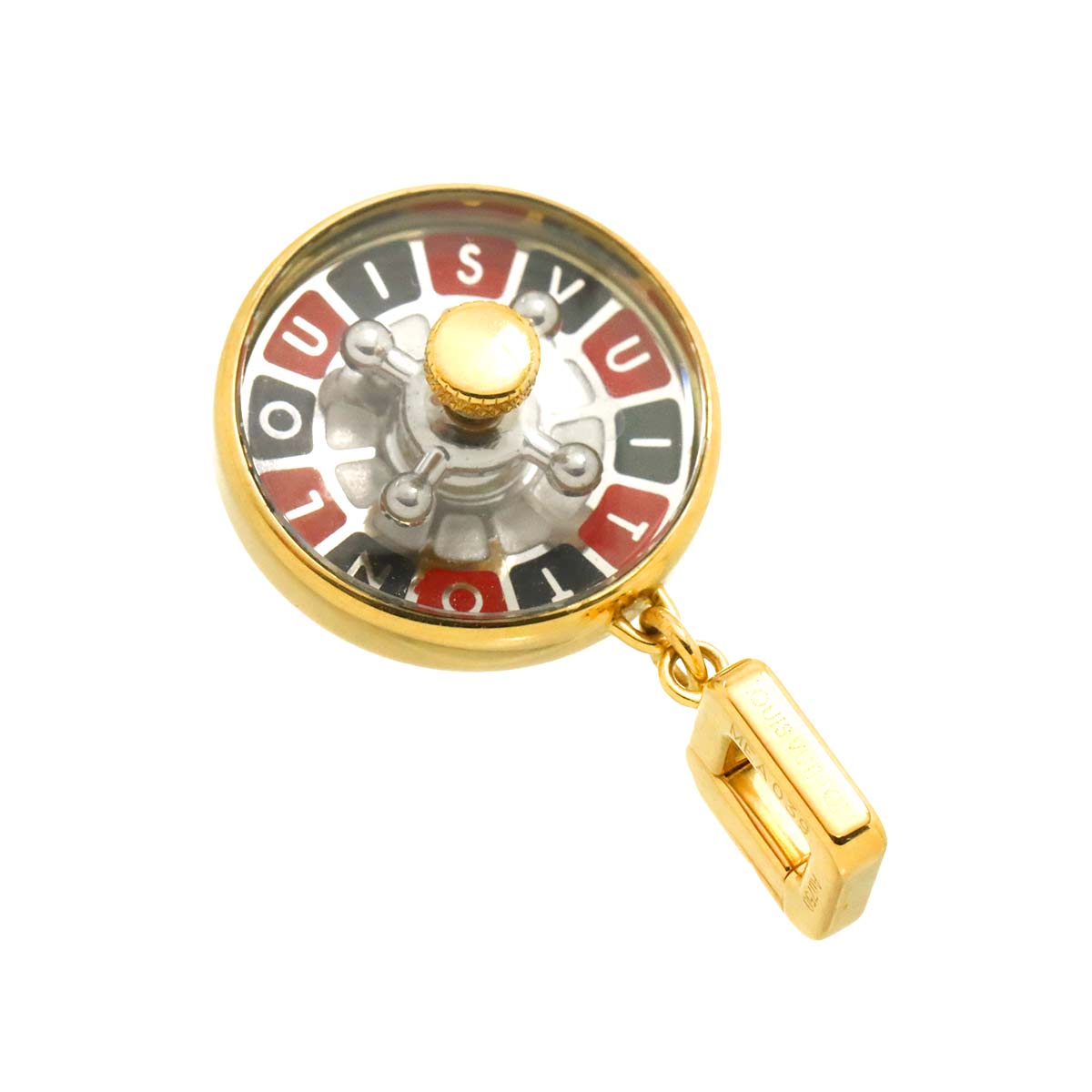 Roulette motif Pendant Top Charm 18K YG 750