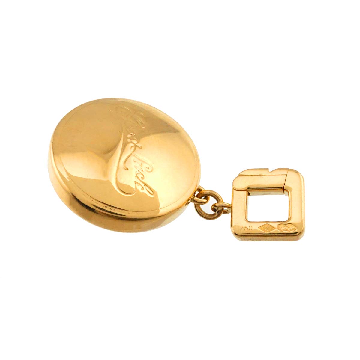 Roulette motif Pendant Top Charm 18K YG 750