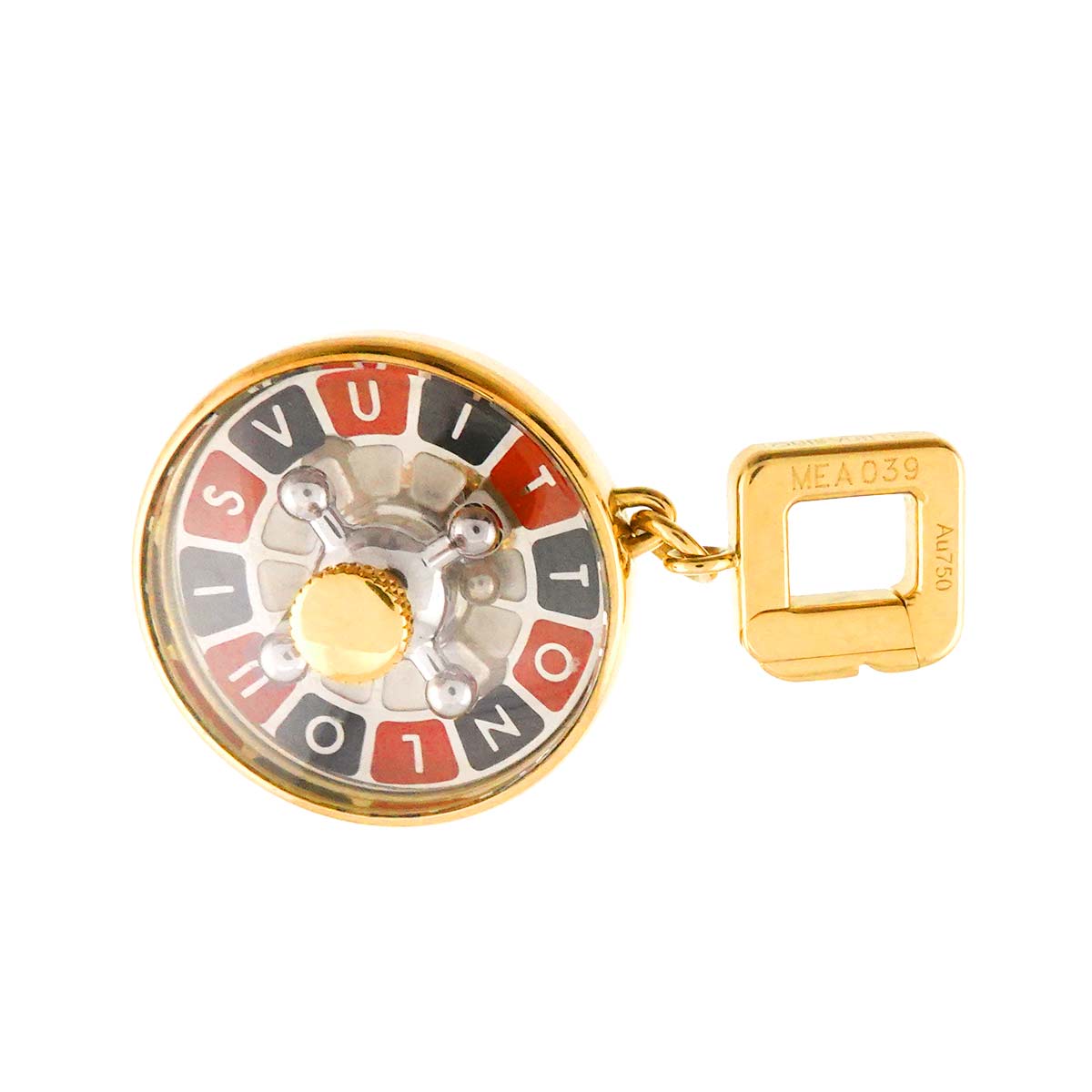 Roulette motif Pendant Top Charm 18K YG 750