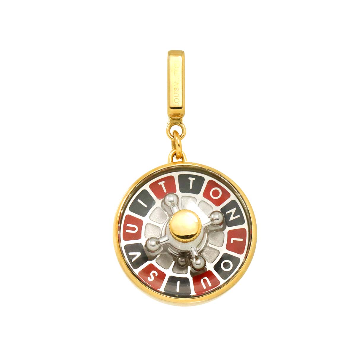 Roulette motif Pendant Top Charm 18K YG 750