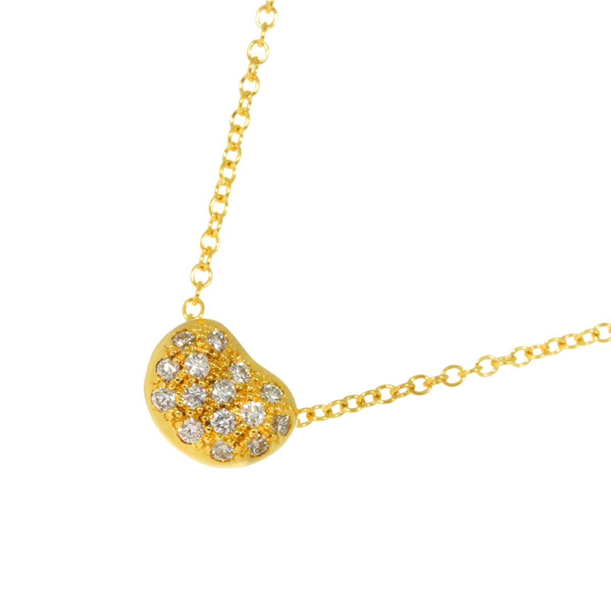 Bean Diamond Necklace 18K Yellow Gold 750