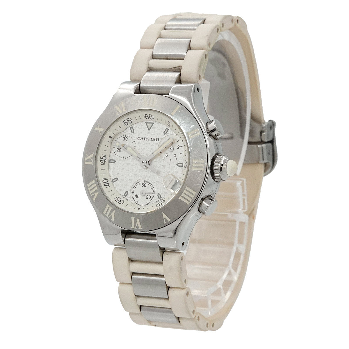 Must 21 Chronoscaph W10197U2 Quartz White Dial Ladies Watch