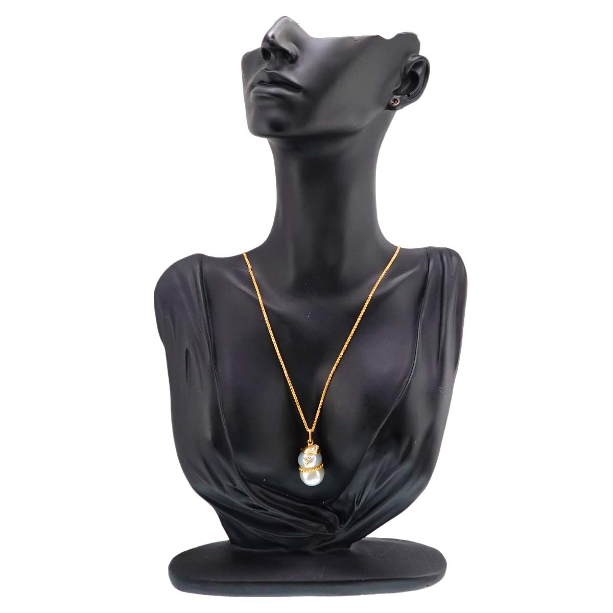 South Sea Pearl Diamond Necklace 18K YG Yellow Gold 750