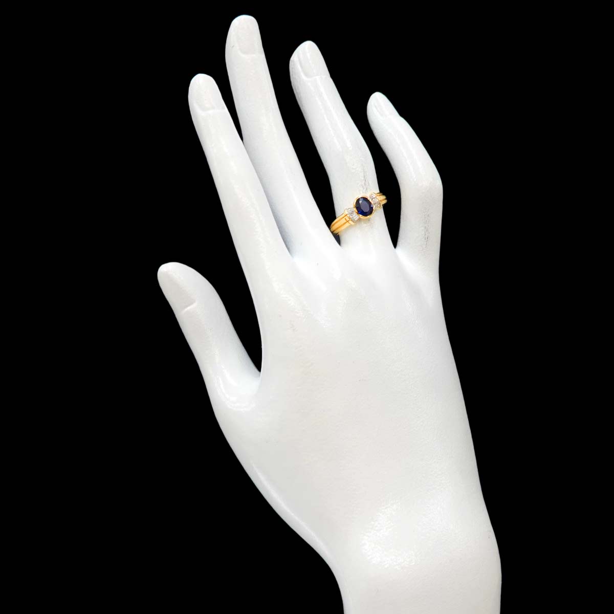 DAMIANI Sapphire 0.74ct Diamond 0.23ct Ring 18K YG 750 size6.25-6.5(US)