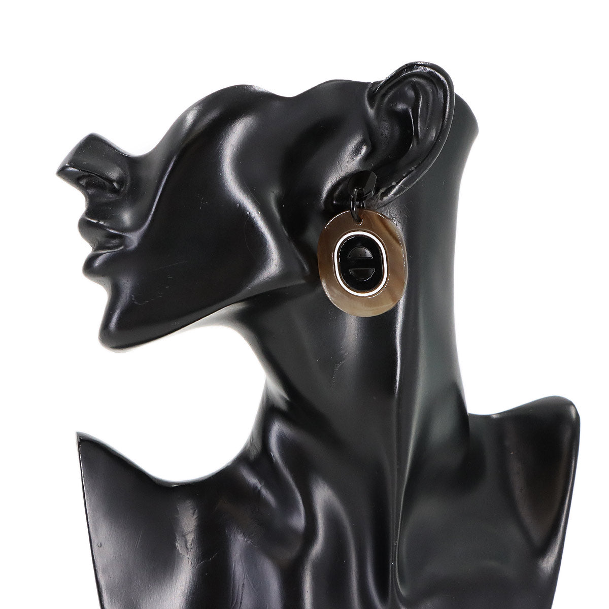 Fidelio Virage Earrings Buffalo Horn Brown Black Accessory