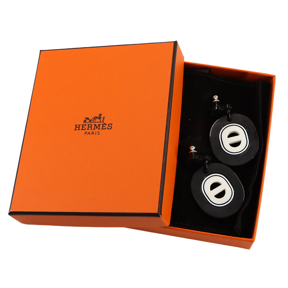 Fidelio Virage Earrings Buffalo Horn Brown Black Accessory