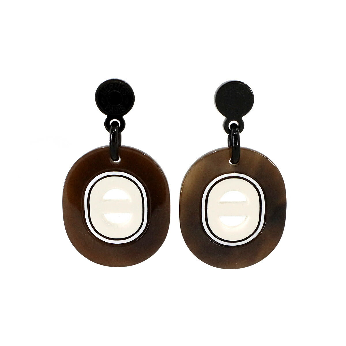 Fidelio Virage Earrings Buffalo Horn Brown Black Accessory