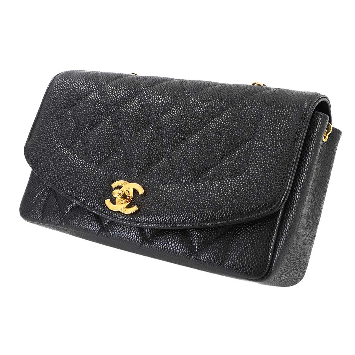 Small Diana Single Flap Bag Leather Black