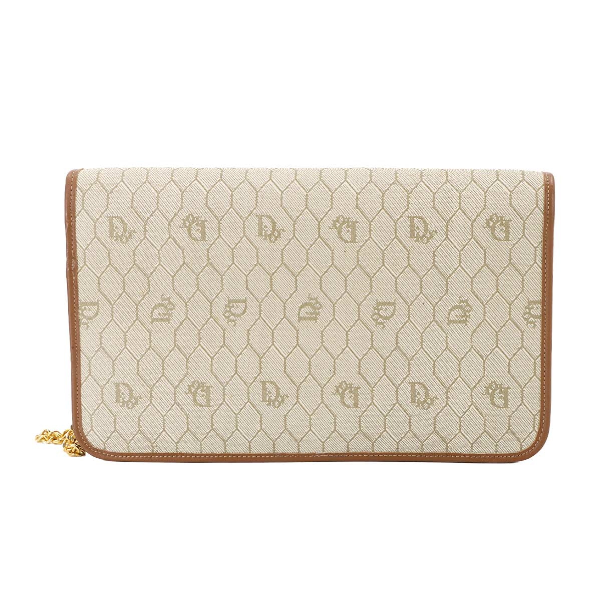Clutch Shoulder Bag PVC Beige Honeycomb pattern 90284768