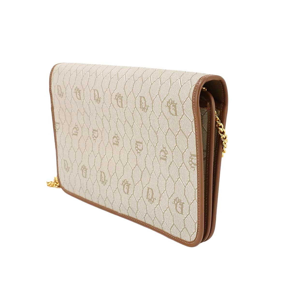 Clutch Shoulder Bag PVC Beige Honeycomb pattern 90284768