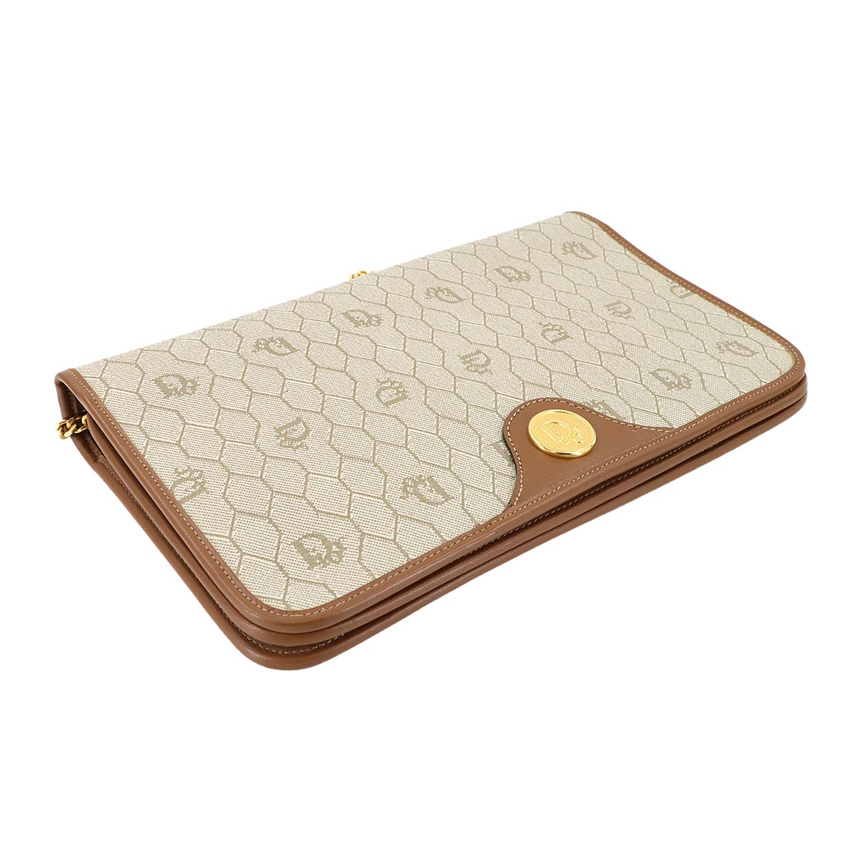 Clutch Shoulder Bag PVC Beige Honeycomb pattern 90284768