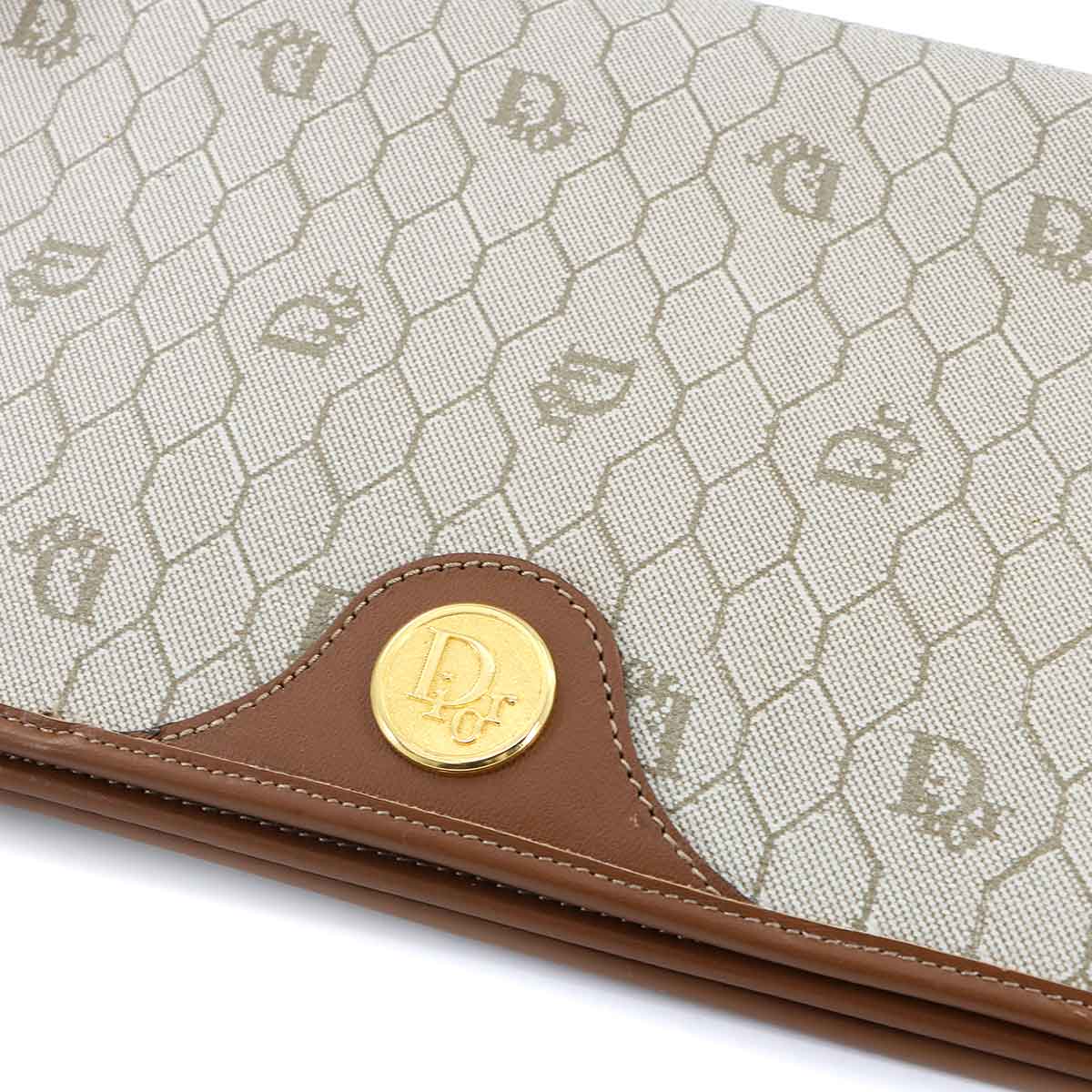 Clutch Shoulder Bag PVC Beige Honeycomb pattern 90284768