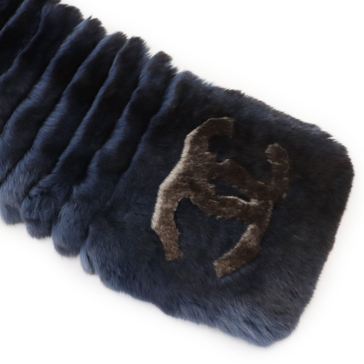 Orylag Fur Winter Scarf Rapin Cashemire Navy Dark brown