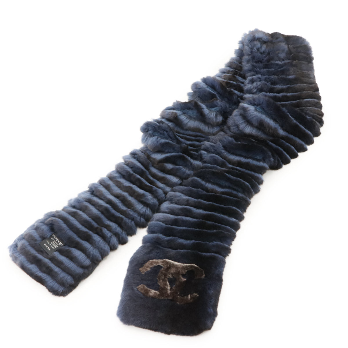 Orylag Fur Winter Scarf Rapin Cashemire Navy Dark brown