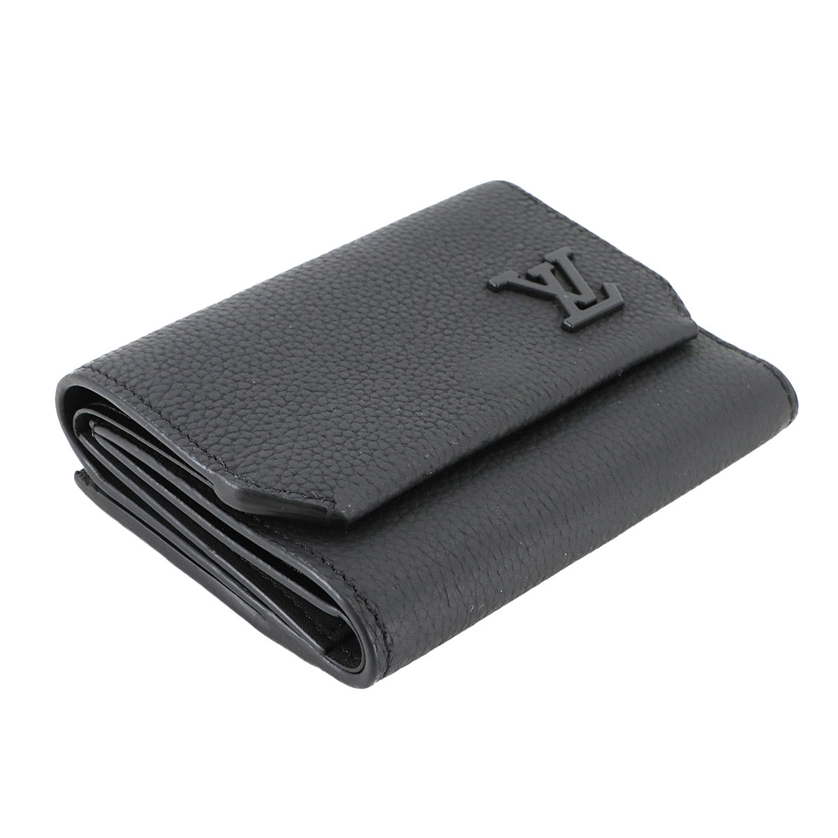 Aerogram Pilot Wallet Leather Noir M81740 Tri-fold