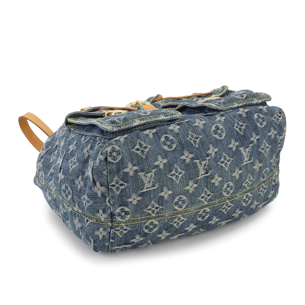 Monogram Denim Sac A Dos GM Backpack Blue M95056 Purse