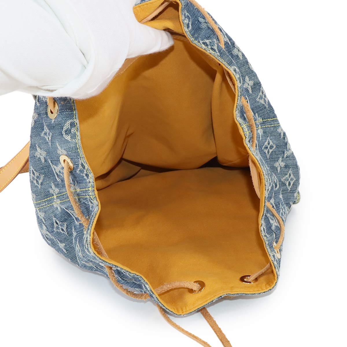 Monogram Denim Sac A Dos GM Backpack Blue M95056 Purse