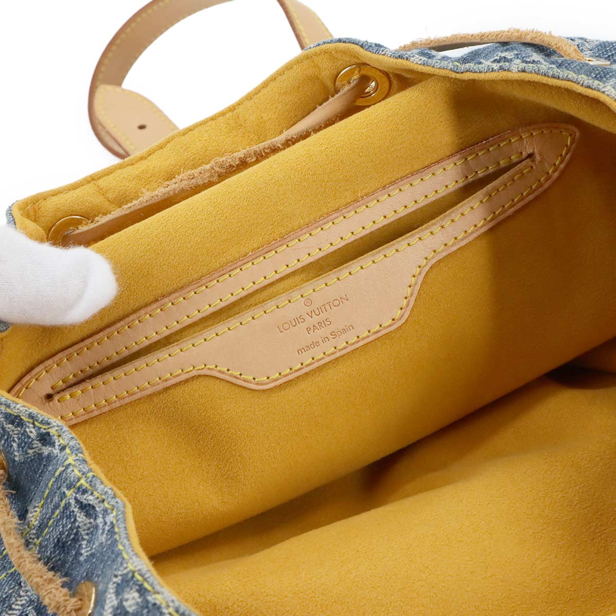 Monogram Denim Sac A Dos GM Backpack Blue M95056 Purse