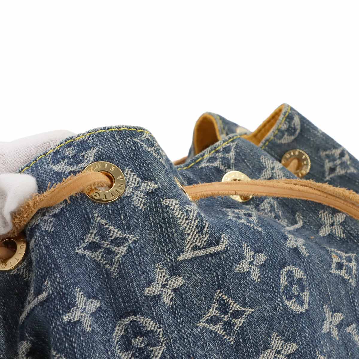 Monogram Denim Sac A Dos GM Backpack Blue M95056 Purse