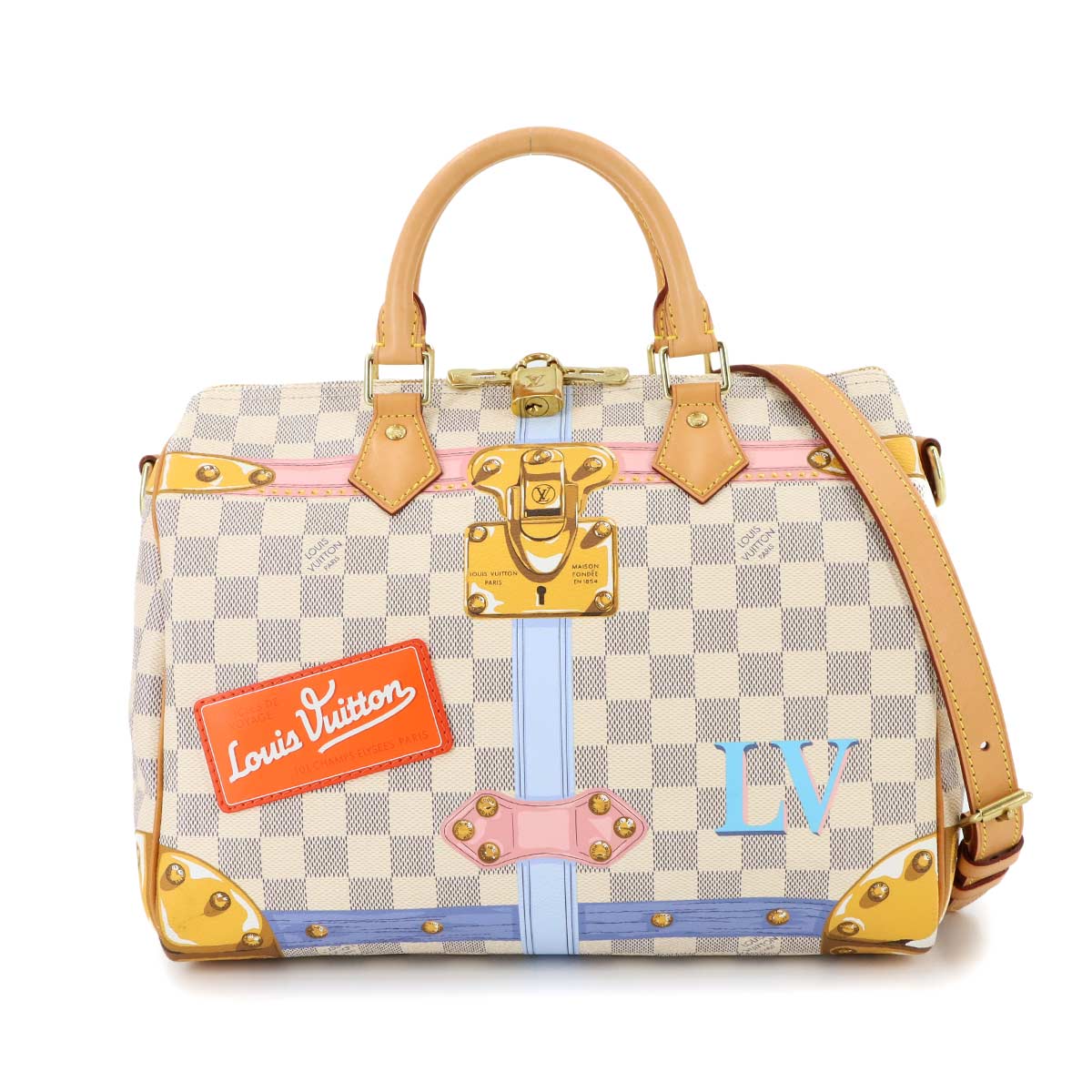 Summer Trunk Damier Azur Speedy Bandouliere 30 N41063