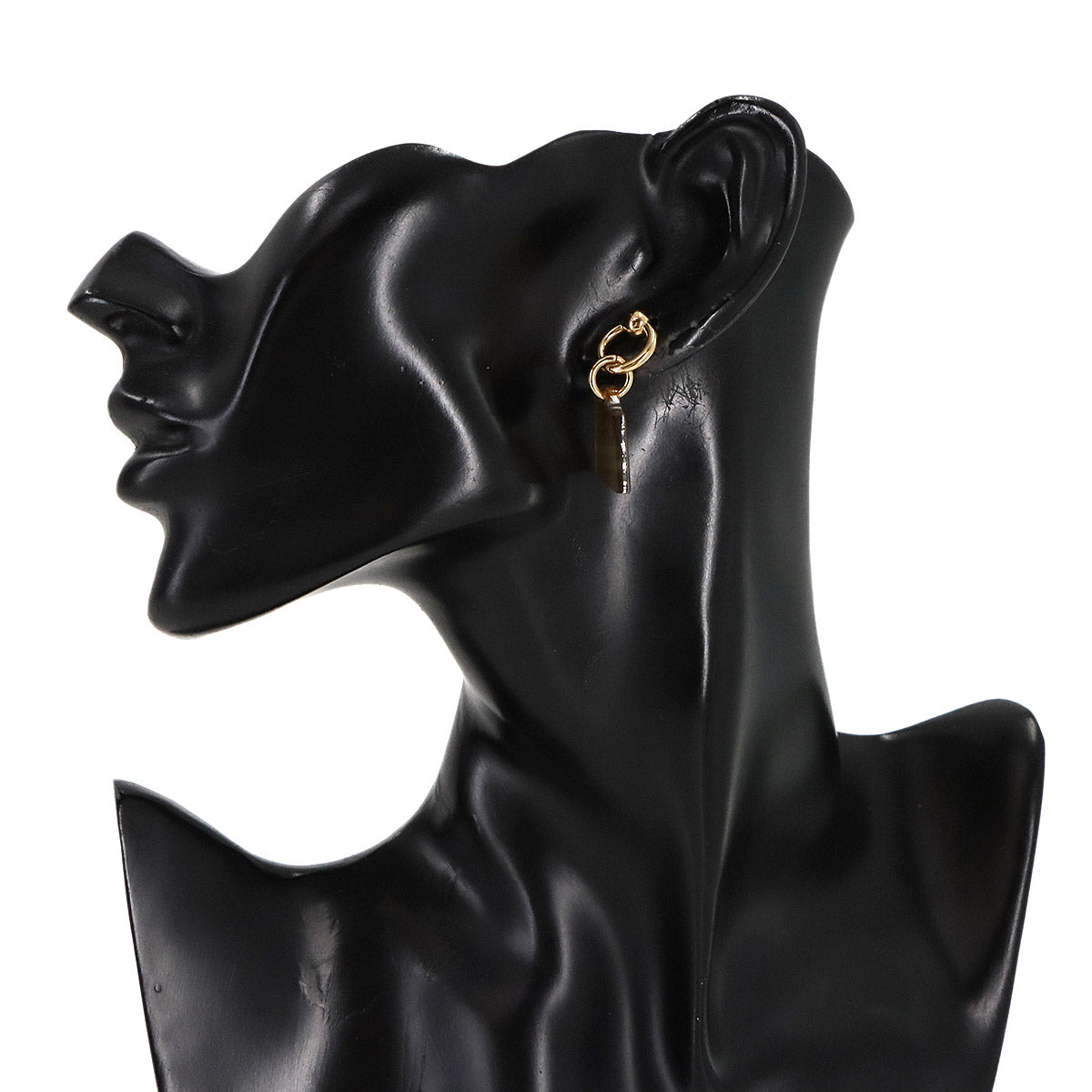 Maroquinier Earrings Buffalo Horn Brown Gold Accessory