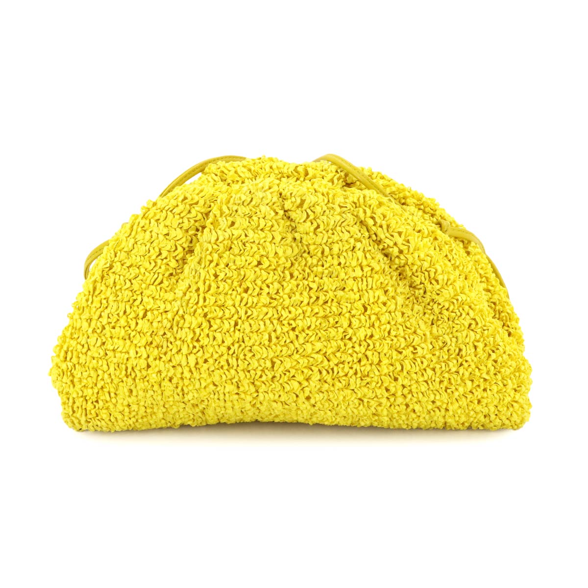 Mini The Pouch Shoulder Bag Raffia Leather Yellow 585852