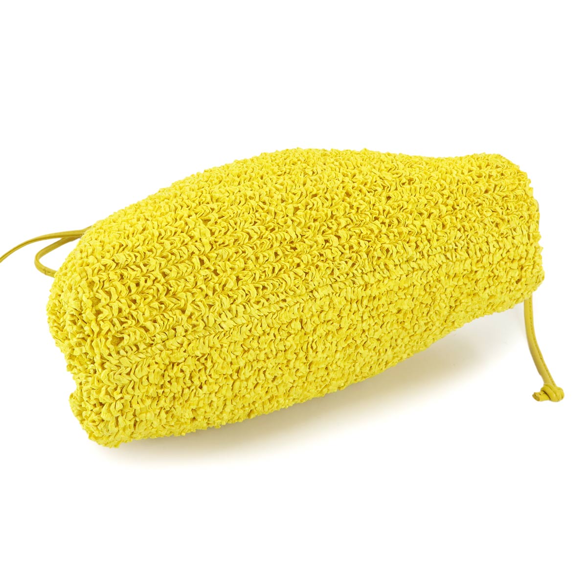 Mini The Pouch Shoulder Bag Raffia Leather Yellow 585852