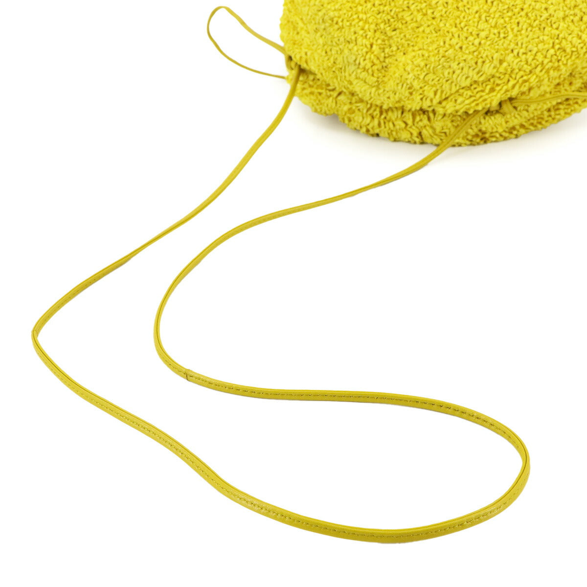 Mini The Pouch Shoulder Bag Raffia Leather Yellow 585852